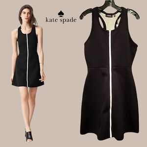 Kate Spade Saturday NWT Black Front Zip Racerback Dress S – Sporty Chic